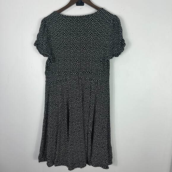 Torrid‎ Fit Flare Dress Women 1 Polka Dot Short Sleeve Retro Cottagecore Pin Up - Picture 7 of 7